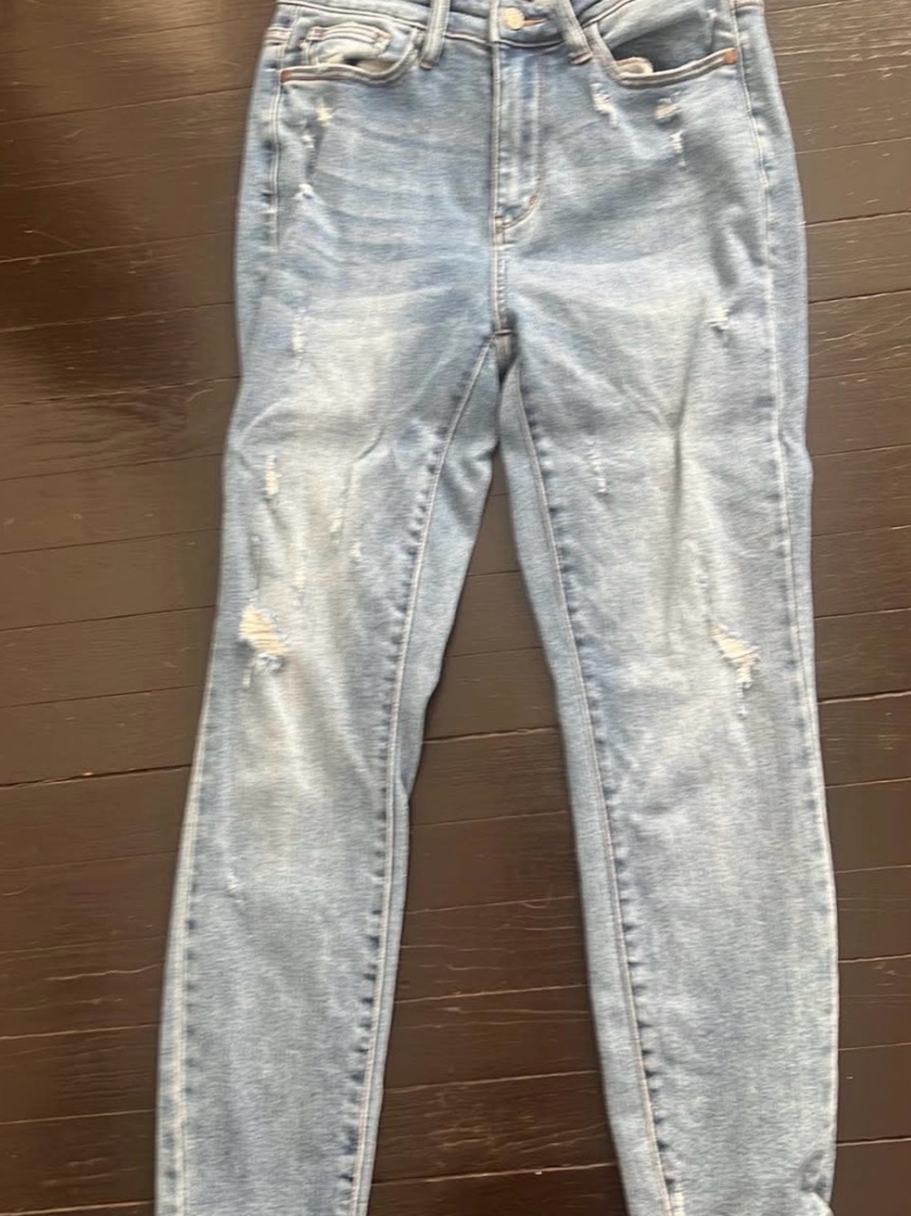 Judy Blue Light Blue Skinny Jeans with Distressed Details